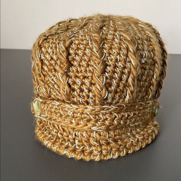 Pistil Brown Light Blue Knit Beanie with Brim Buttons accent Boho Chic Urban OS main image 12